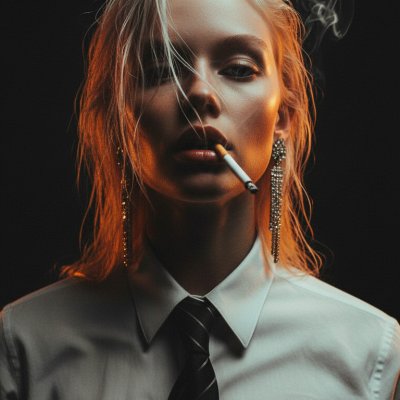 Smoking with Tie